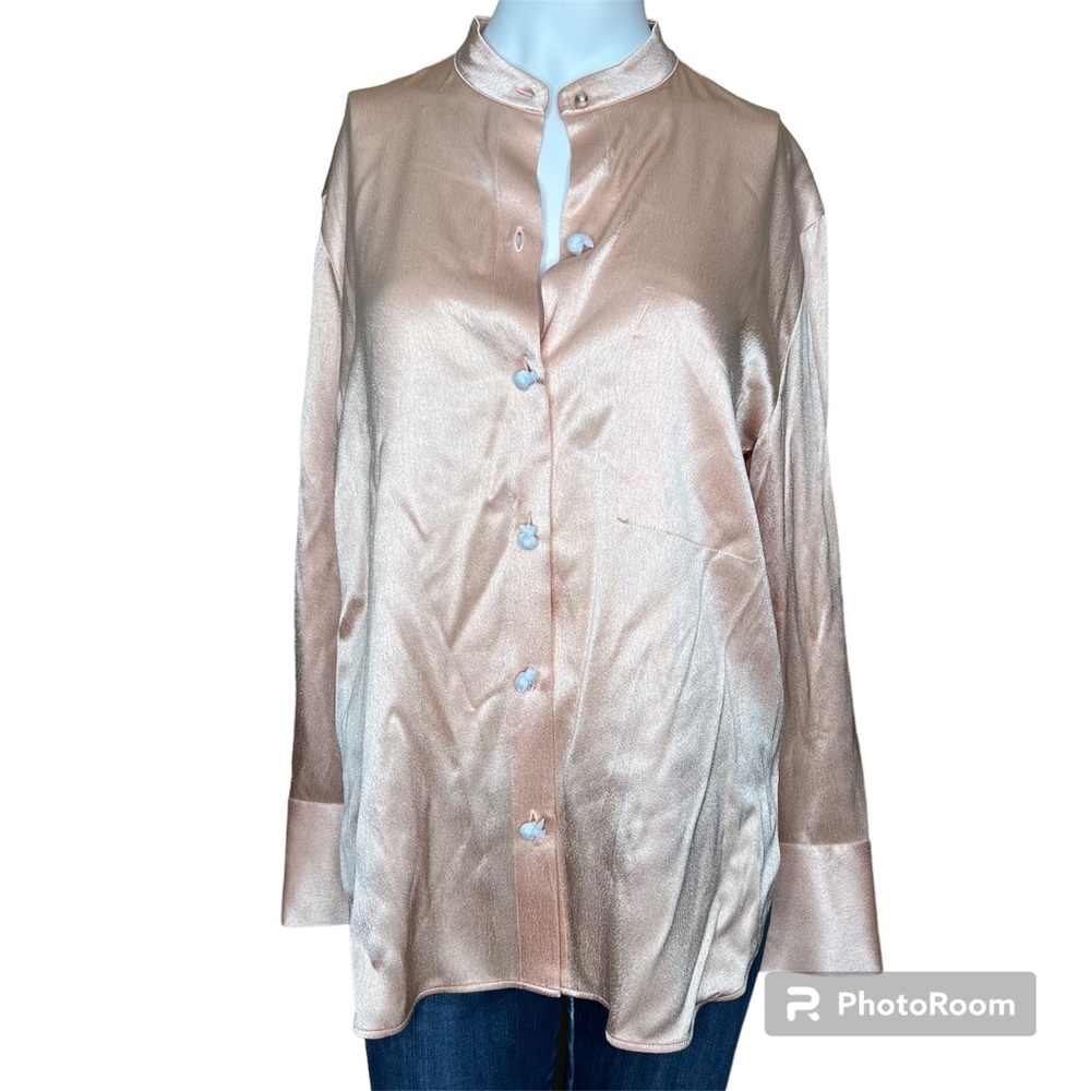 Vince Relaxed Band Collar Shirt Sz M NWT
